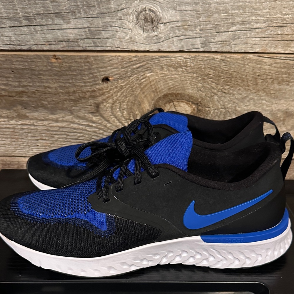 Nike Odyssey React Black and Royal Blue Athletic Sneakers - Picture 4 of 4